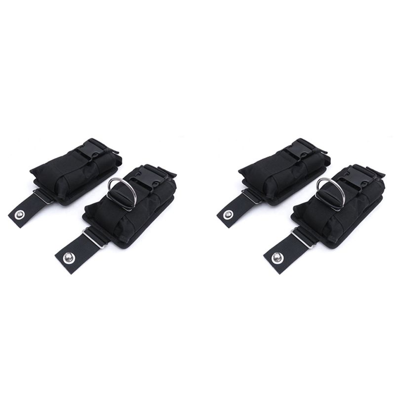 Scuba Weight Belt Pocket Quick Release - HOES-Yeni 4 Adet Yedek Siyah 1680D