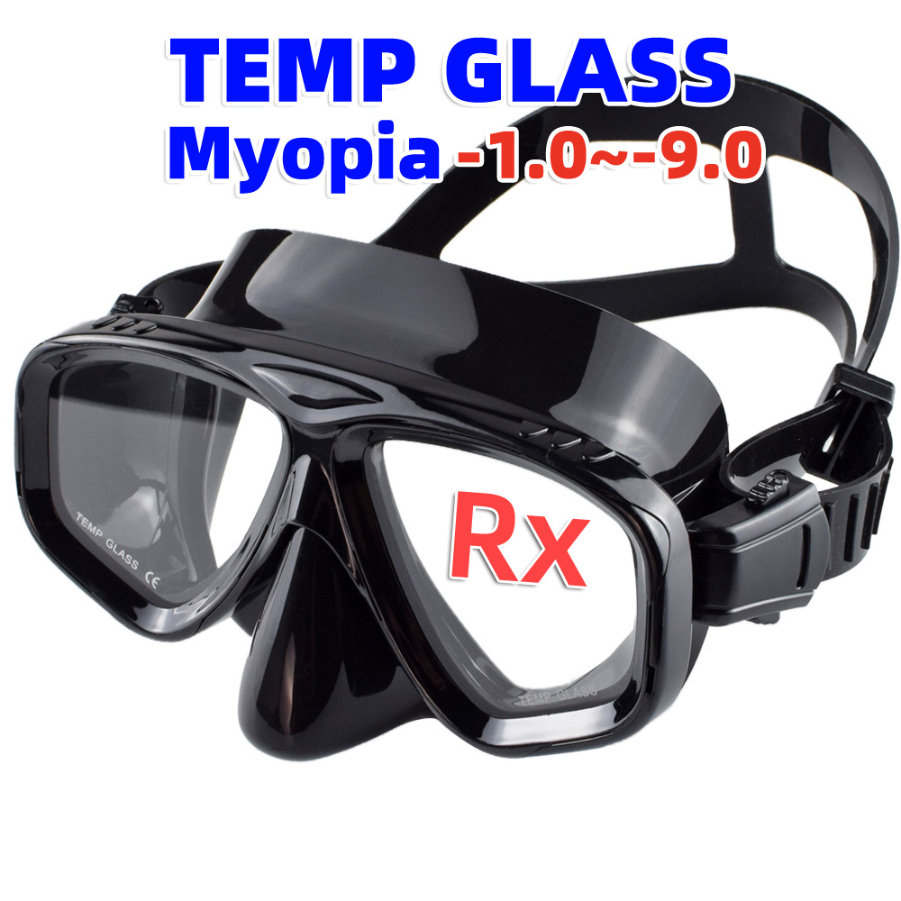 Diving Mask Tempered Glass Optical - Tüplü Optik Temperli Gözlük dalış maskesi
