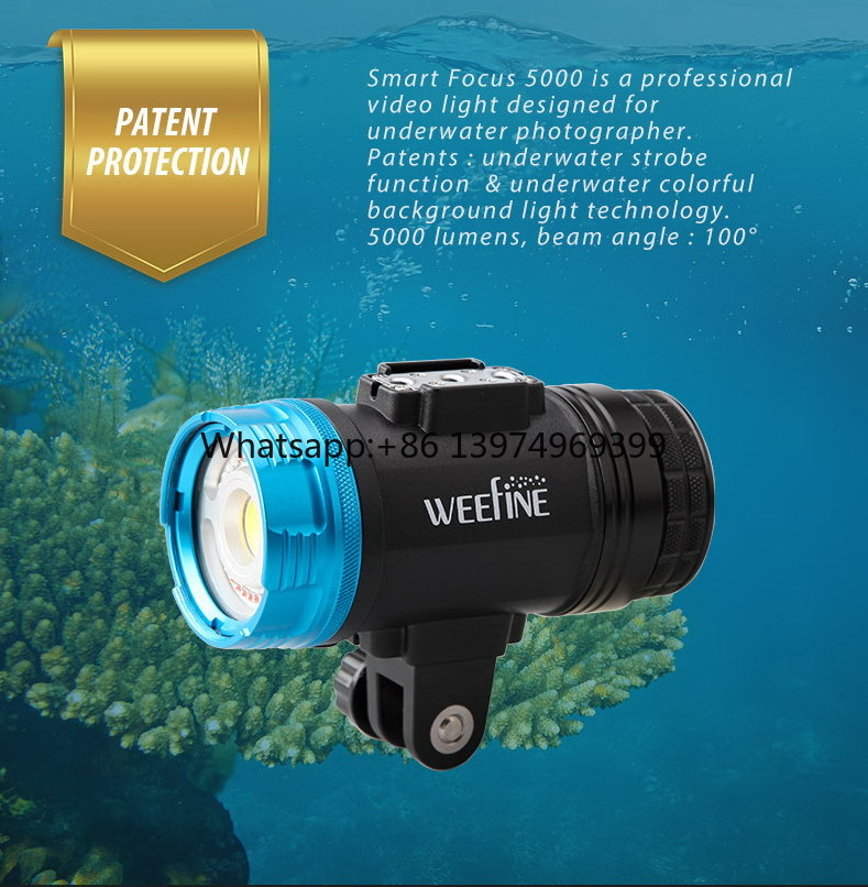 Dive Flashlight 5000 Lumens Underwater - WEEFINE WF082 Smart Focus 5000 Yeni